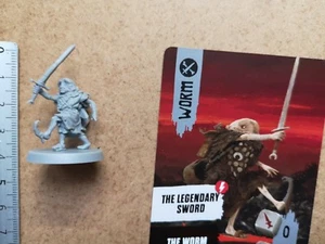 WURM SÖLDNER MINIATUR + KARTE / BARBAR / HASS BRETTSPIEL CMON G92 - Bild 1 von 1