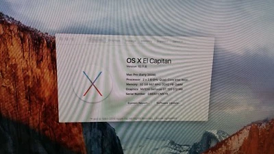 2008 Mac Pro Dual Quad Core Xeon 2.8 Ghz 32 Gb Ram 1Tb HD El Capitan - Image 1 of 2