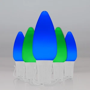 50 C9 OptiCore Shatterproof LED Christmas Lights Smooth Finish, White Wire 50ft - Picture 1 of 53