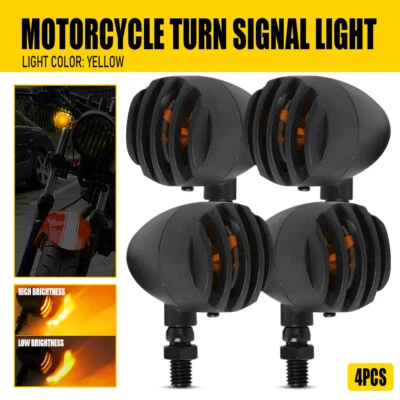 Intermitente indicador de señal de giro LED ámbar universal duradero 4 piezas M 3 hilos para motocicleta Foto 1 de 4
