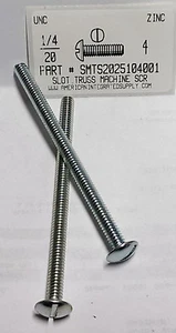 1/4-20x4 Truss Head Slotted Machine Screws Steel Zinc Plated (10) - Picture 1 of 1