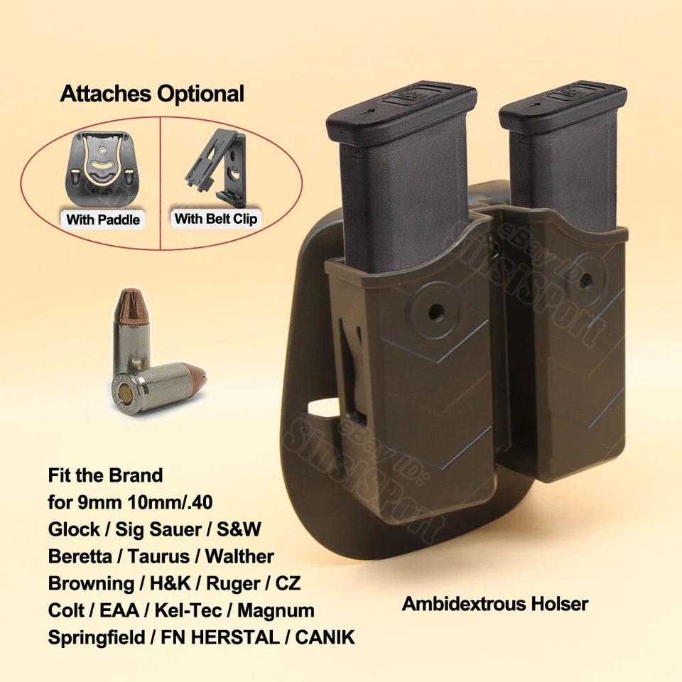 G2 G3 Magazine Holster For Taurus G2C G3C Beretta 92FS S&W MP9 Sig P250 Glock 27 - Image 1 of 4