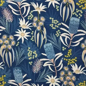 Handmade Decorative Table Runner Navy Blue White Floral Print 148cm x 32cm - Picture 1 of 11