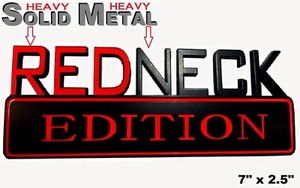 SOLID METAL Redneck Edition BEAUTIFUL EMBLEM Chevrolet 3D Bumper Trunk Decal