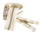 100 % Dyable Natural Cotton YKK #5 Metal Zipper Separating Medium Weight 4" -36"