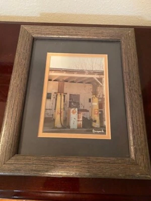 Vintage Richard V. Korczynski Coca Cola Shell Gasoline Matted Picture & Framed - Image 1 of 4