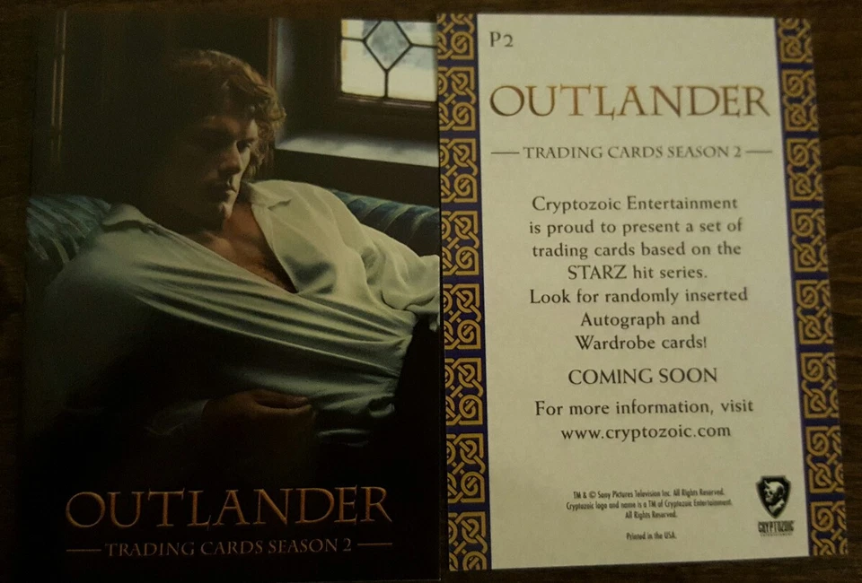 2017 SDCC WONDERCON CRYPTOZOIC PROMO CARD STARZ OUTLANDER JAMIE FRASER # P2 - Image 1 of 1