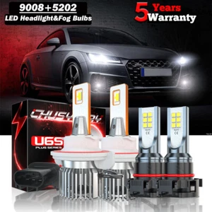For 2018 2019 Jeep Wrangler JL 6000K LED Headlights Hi /Lo+Fog Light Bulbs Kit - Bild 1 von 24