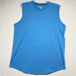 Kenneth Cole Active T Shirt Men's Medium Blue Muscle Tee Sleeveless FLAW - Picture 1 of 11