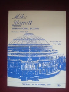 Programa de boxeo Joe Bugner 1970 v George Johnson tercer noviembre Royal Albert Hall - Imagen 1 de 6