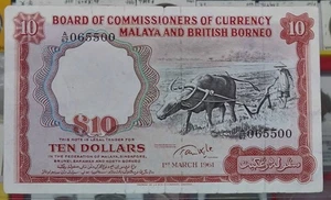 $10 Malaya & British Borneo 1961 A/67 065500⭐ - Picture 1 of 5