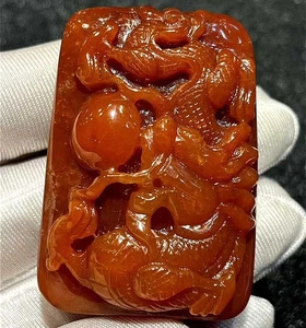 41g Cristal Rojo Natural Tallado Dragón Colgante Reiki Cristal Decoración Curar Regalo 1 pieza - Imagen 1 de 6