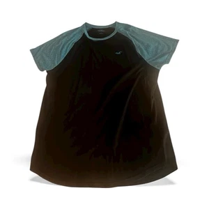 Hollister T-Shirt schwarz türkis sportlich Large Retro Sportswear Y2K Streetwear - Bild 1 von 5