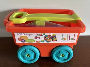 Battat Locbloc Wagon and Block Set- Red and Green - Picture 1 of 4