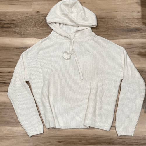 OFF WHITE Pullover Banana Republic maglia avorio alpaca minimalista accogliente felpa con cappuccio donna piccolo