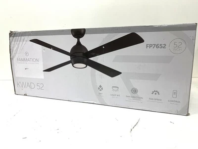 Fanimation Kwad 52 in. LED Black Ceiling Fan With Remote FP7652BL - Image 1 of 2