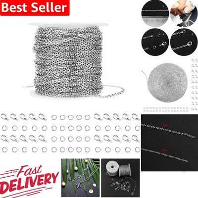 Crea tu estilo: cadena de acero inoxidable plateado de 36 pies con 20 cierres y anillos Foto 1 de 4