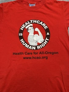 Healthcare is a Human Right T-Shirt Union Made USA Rosie Nurse Oregon Activist S - Picture 1 of 4