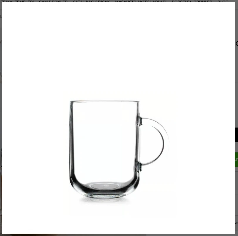 PASABAHCE 11oz Bistro Coffee Mug Single-Wall Tempered Glass, 6-Pack, Clear