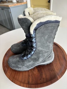 PATAGONIA Women's Size 6.5 Lugano Winter Boots Grey Waterproof Sherpa Lined - Picture 1 of 8