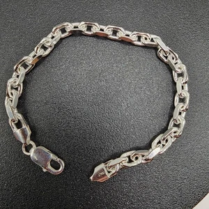 925 NEW Sterling Silver ITALIAN Anchor Chain Bracelet 8" 6mm Statement Piece - Picture 1 of 9