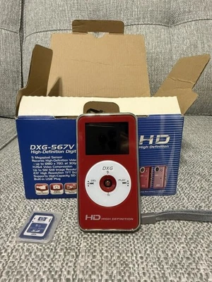 DXG-567V HD High Definition Video Camera 5 MP NEW In Box - Red w/ cords & tripod - Image 1 of 4
