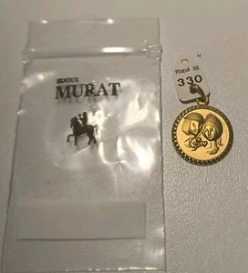 MEDAL pendant Les Amoureux de Peynet gold plate murat 1.8 cm - Picture 1 of 4