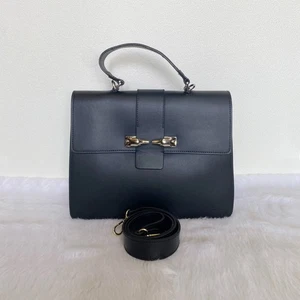 TRUSSARDI Milano Black Leather Top Handle Bag - Picture 1 of 12