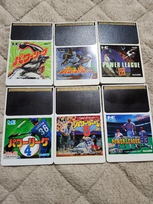 PC Engine Power League Series Set of 6 3 4 5 93 2 HuCARD USED Japan Free Ship - Image 1 of 2