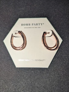 Bomb Party Creolen rosevergoldet Diamant Zirkonia wunderschön wie möglich 148 - Bild 1 von 8
