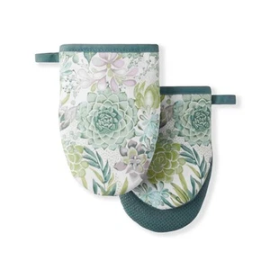 Martha Stewart Sukkulenten Mini Ofenhandschuh 2er-Pack Set, grün, 5,5"X8" - Bild 1 von 4