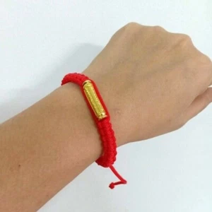 Armband rotes Seil Yant 5 Reihen Mantra Talisman Lucky Protect Power Thai Amulett - Bild 1 von 2