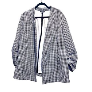 Alfani black and white checked open blazer size 3x Classic Stretch Career chic - Picture 1 of 10