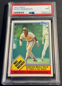 1983 RICKEY HENDERSON TOPPS #2 PSA 9 ATHLETICS HOF CENTERED (739) - Picture 1 of 2