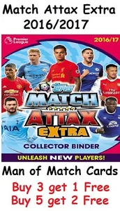 Match Attax Extra 2016/17 Man of the Match Cards MOTM TOPPS 16/17 2016/2017 - Imagen 1 de 4