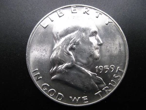Franklin 1959 medio dólar gema BU ¡¡con FBL!! #362504 - Imagen 1 de 6