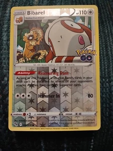 Pokémon TCG Bibarel Pokemon GO 060/078 Reverse Holo Common NM/M - Picture 1 of 3