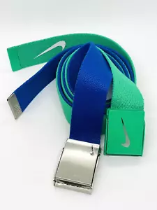 Lot Of 2 Nike Golf Belts Men's One Size Fits Most Blue & Green - Picture 1 of 5
