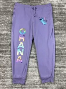 Disney Stitch Sweatpants Juniors XL 15-17 Purple Drawstring Sweatpants Joggers - Picture 1 of 11