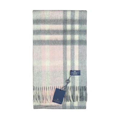 HOUSE OF BALMORAL SCOTLAND Nuova sciarpa scozzese 100% lana d'agnello scozzese lana tartan sciarpe grigio rosa