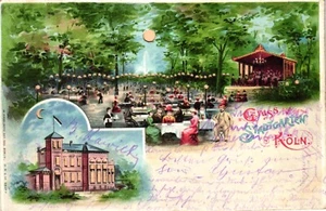Köln, Stadtgarten, Halt ins Licht, Farb-Litho, 1902 - Picture 1 of 2