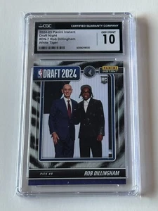 2024 Panini Instant ROB DILLINGHAM Rookie NBA Draft Card # /5 White Tiger CGC 10 - Picture 1 of 3