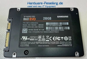 Samsung 860 EVO 250GB 2,5" SATA III 6G V-NAND SSD 512MB MZ-76E250 MZ7LH250HAHQ - Imagen 1 de 1