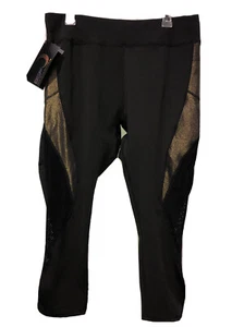 BSP Black shiny Gold mesh leggings women’s 3X - Picture 1 of 6