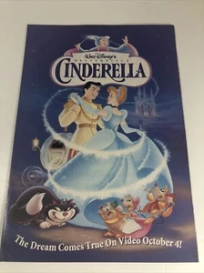 Cinta VHS Walt Disney Cenicienta 1988 promoción inserto anuncio historia - ¡Difícil de encontrar! COMO NUEVO - Imagen 1 de 7