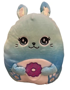 Peluche Squishmallows Justice Icicle Blue Ombre Bunny con Ciambella Ritirato 2018 - Foto 1 di 12