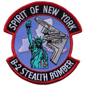 Spirit of New York B-2 Stealth Bomber Embroidered Patch Badge - Picture 1 of 5