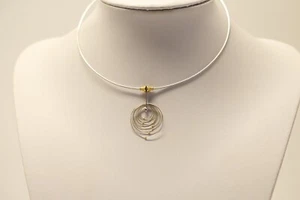 Vintage Damen Collier / Anhänger 950er Platin & 18k Gold ca. 390 mm ca. 12,23g - Bild 1 von 8