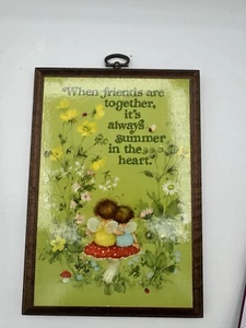 Vintage Wood Wall Plaque Hallmark When Friends Are Together Always Summer Heart - Picture 1 of 2