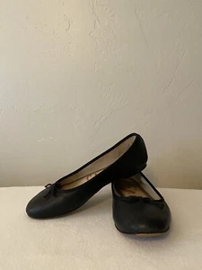 SALE! Sam Edelman Finley Ballet Flats Black Leather Bow Cushioned Footbed Sz 6 M - Picture 1 of 12